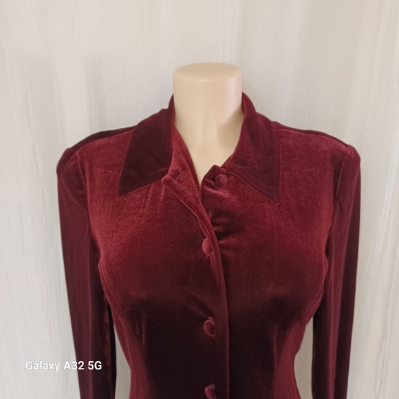 Talbots  Vtg Women Size 6 Rich Burgundy Long Sleeve Dress - Picture 4 of 16